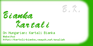 bianka kartali business card